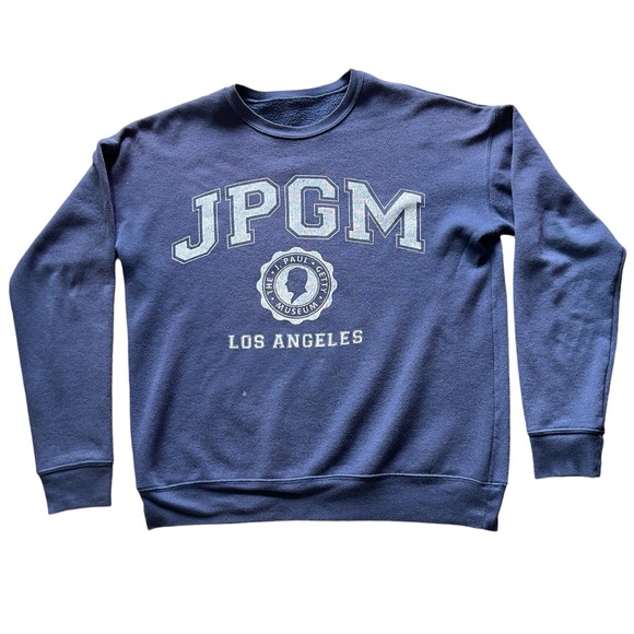 J Paul Getty Museum Los Angeles Collegiate sweatshirt navy blue cotton | sz S/M - Picture 3 of 8